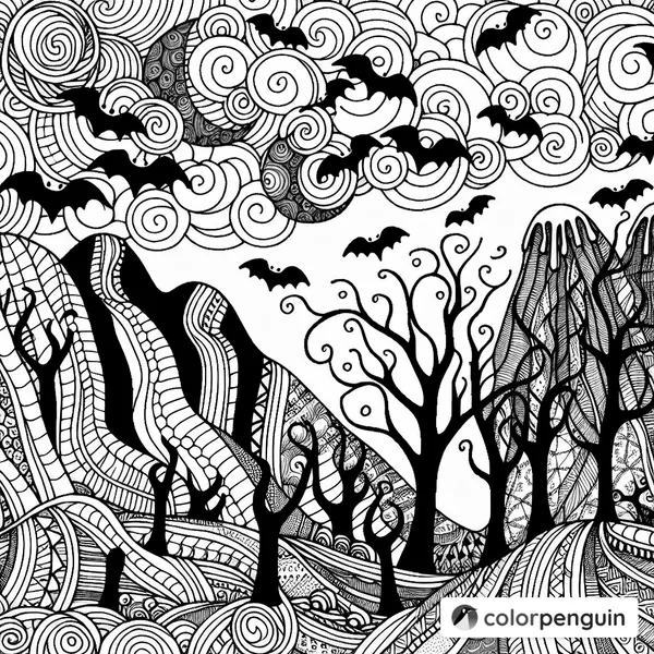 Zentangle Creepy Landscape