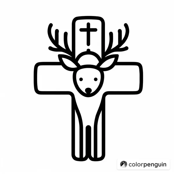 Christmas Reindeer with Cross