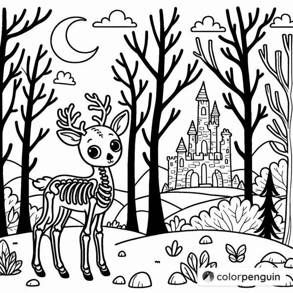 Skeleton Deer in the Enchanted Forest