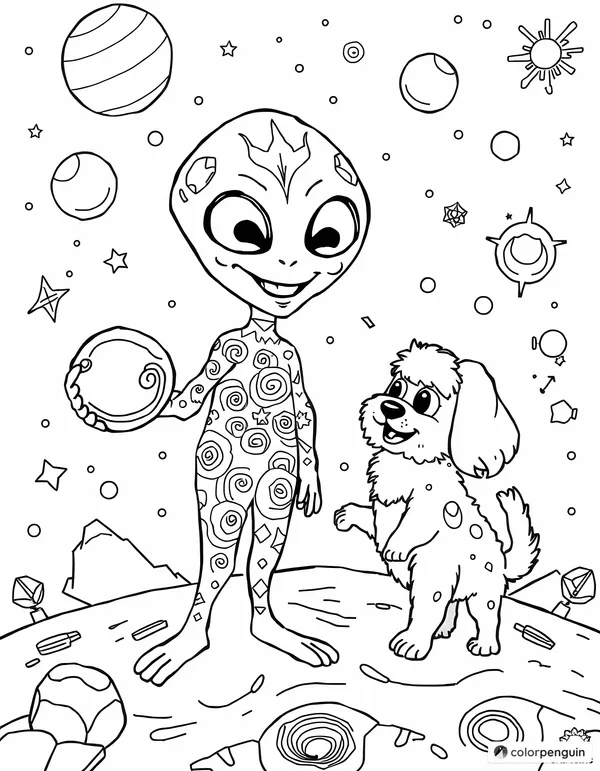 Alien and Dog Playtime