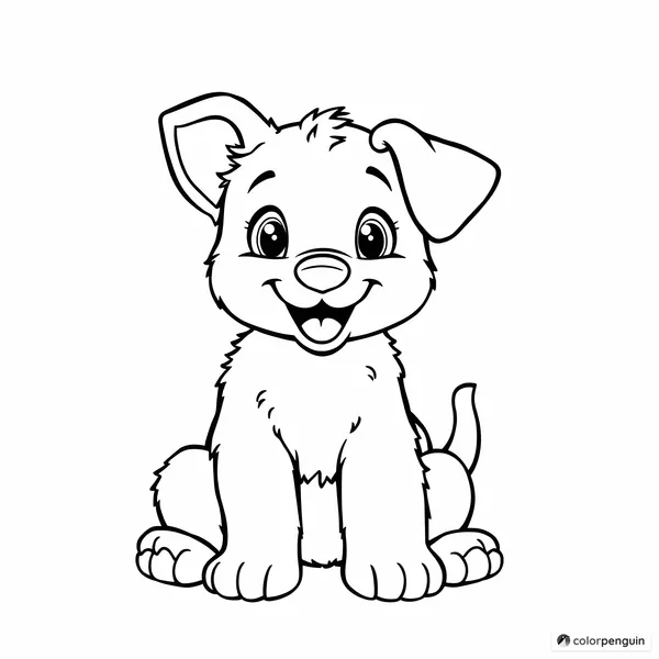 Simple Puppy Coloring Page