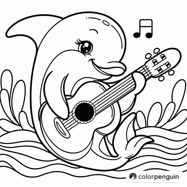 Dolphin Playing Guitar