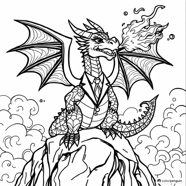 Dapper Dragon Breathing Fire