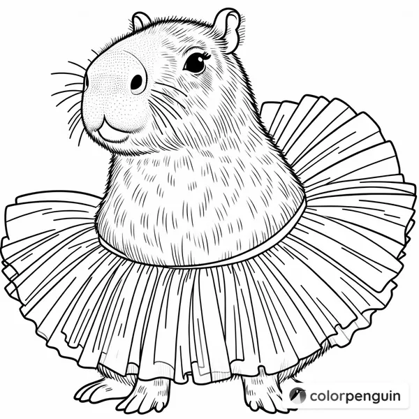 Capybara in a Tutu Dress