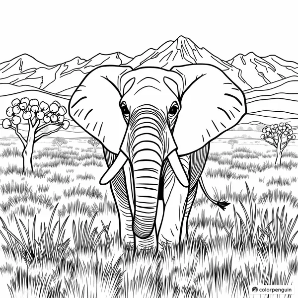 An Elephant on the Savanna