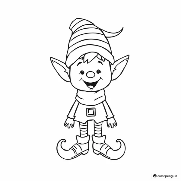 Cheerful Elf with Striped Hat