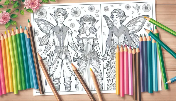 Elf coloring pages feature image