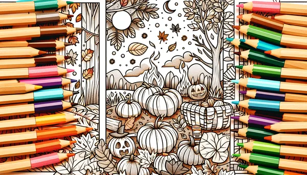 Fall coloring pages feature image