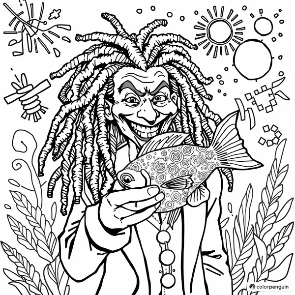 The Joker with Dreadlocks and a Colorful Fish