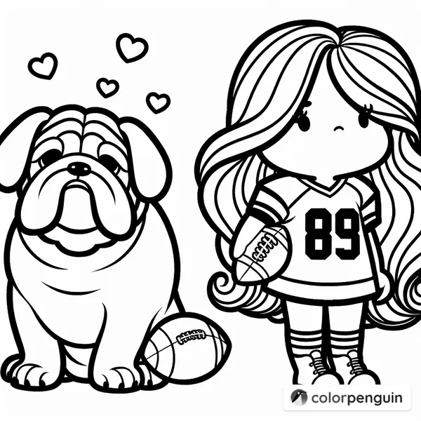 Georgia Bulldog and Little Girl in a Jersey