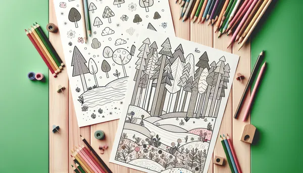 Forest coloring pages feature image