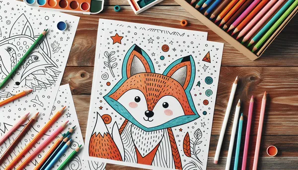 Fox coloring pages feature image