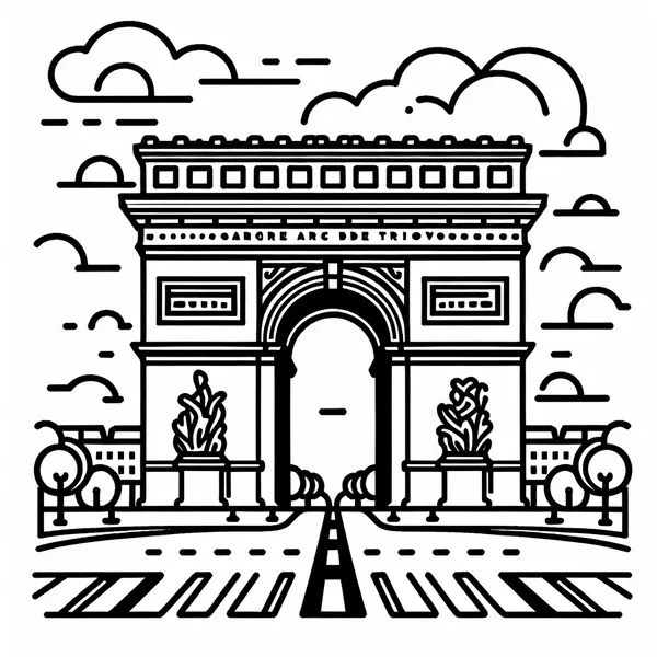 Arc de Triomphe Coloring Page