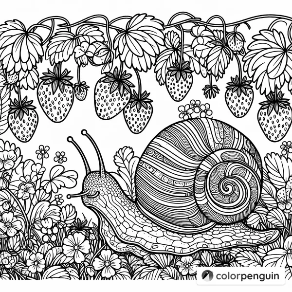 Snail in a Strawberry Garden