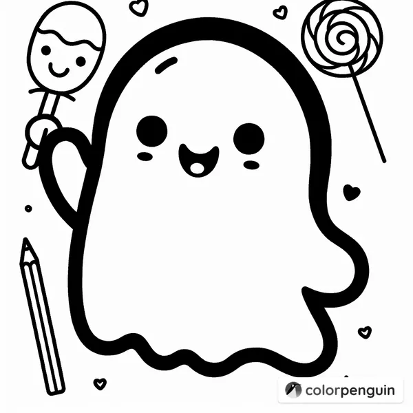 Friendly Ghost with a Lollipop