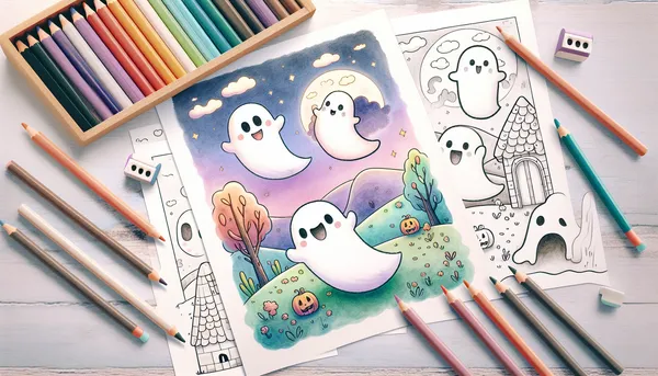 Ghost coloring pages feature image