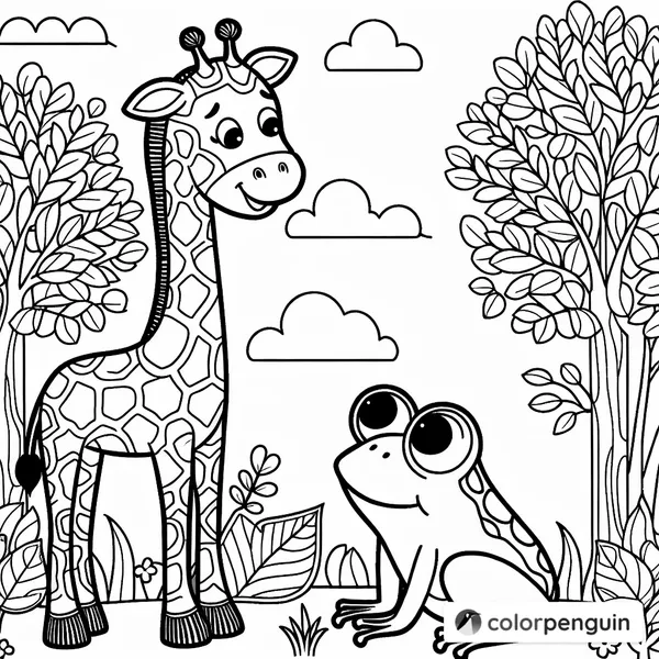 Giraffe Talking to Frog