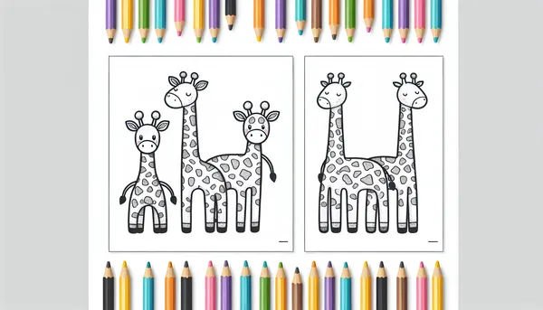 Giraffe coloring pages feature image