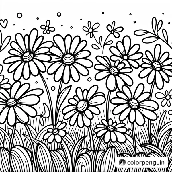 Cheerful Daisies in a Sunny Field