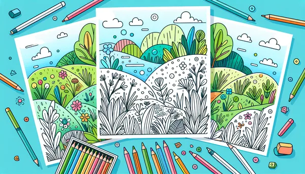 Grass coloring pages feature image