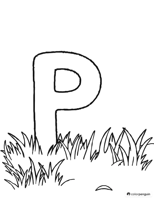 The Letter P on the Grass