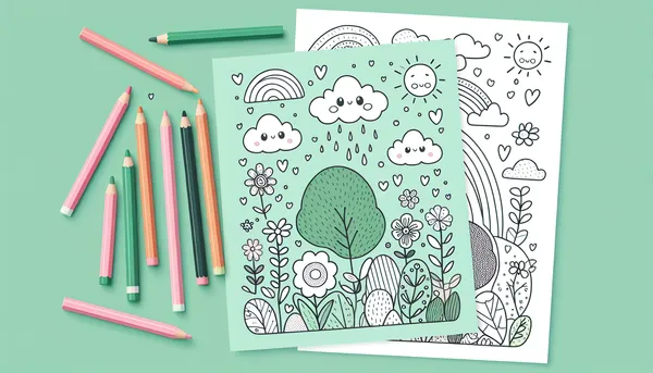 Green coloring pages feature image