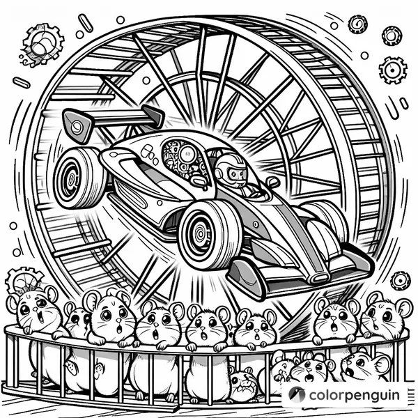 Race Car Adventure in a Hamster Wheel