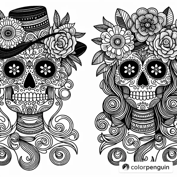 Two Gorgeous Sugar Skulls