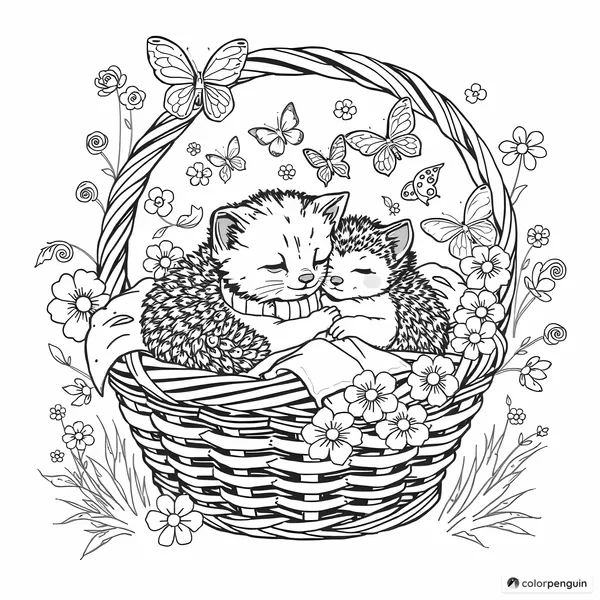 Cozy Companions in a Basket