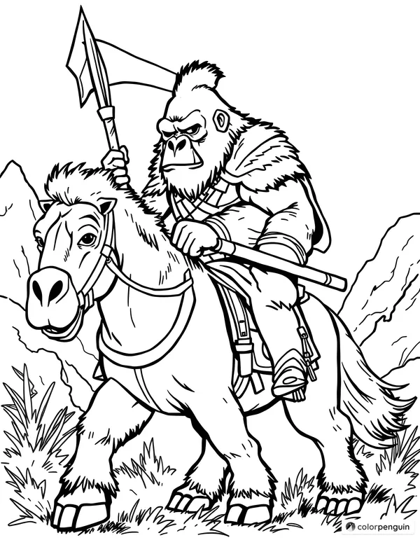 Gorilla Warrior on Horseback