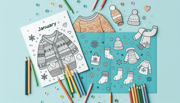 January coloring pages feature image