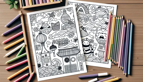 Japan coloring pages feature image