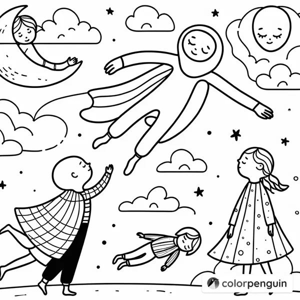 Children Soaring Upside Down with Jesus