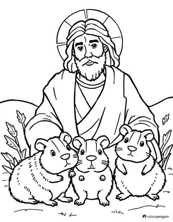 Jesus with Guinea Pigs