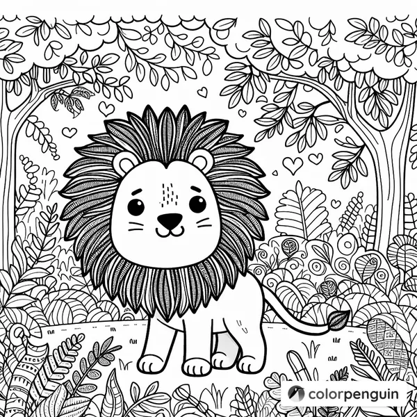 Adorable Lion in the Jungle