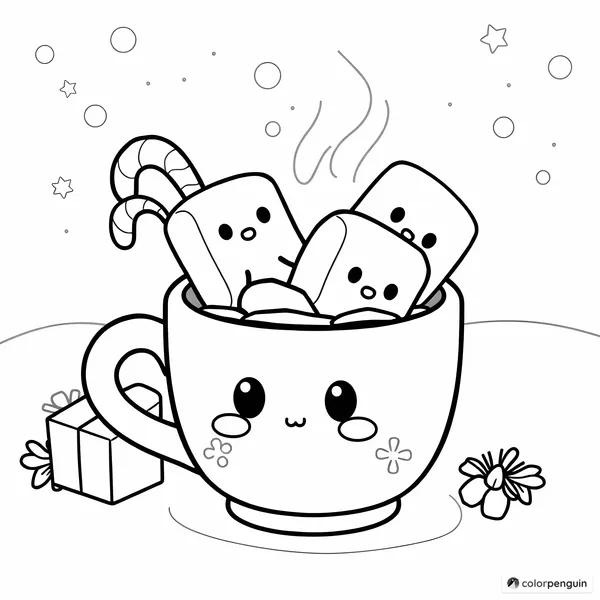 Kawaii Christmas Hot Chocolate Cup