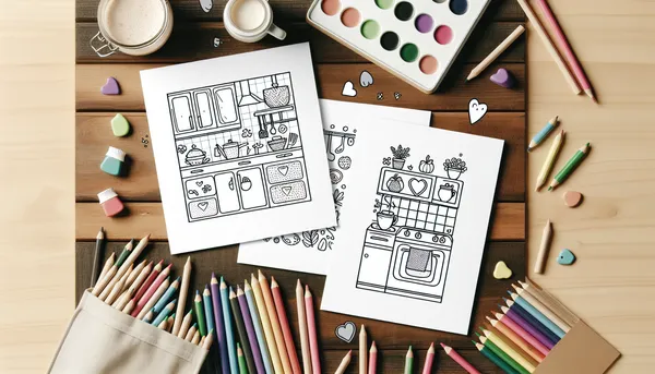 Kitchen Coloring Pages feature image