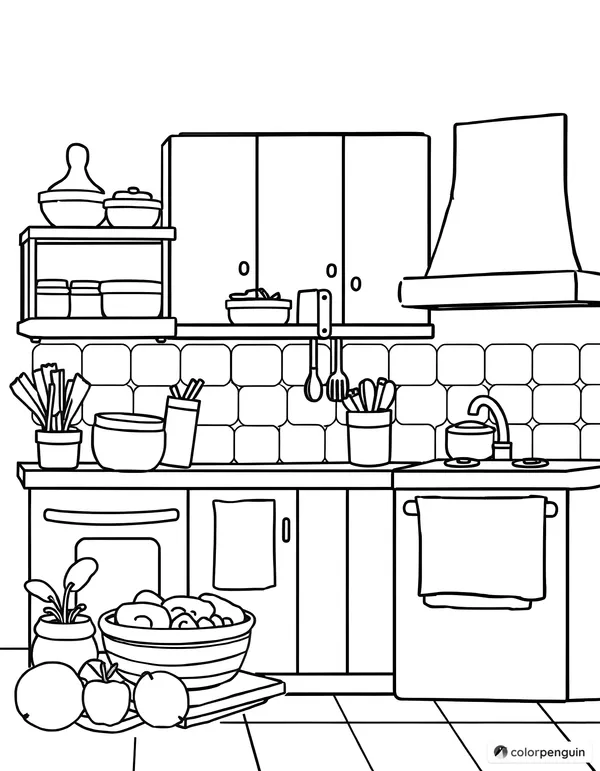 Simple Kitchen Drawings for Kids