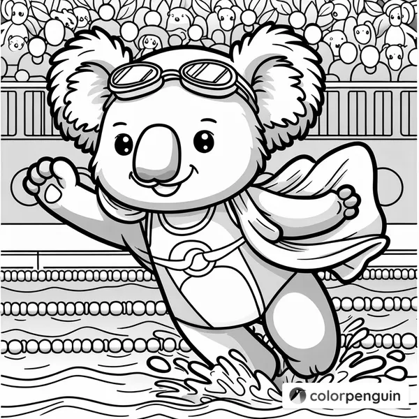 Koala Olympic Swimmer with a Cape