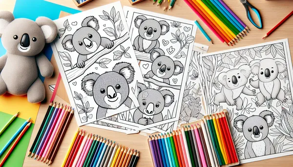 Koala coloring pages feature image