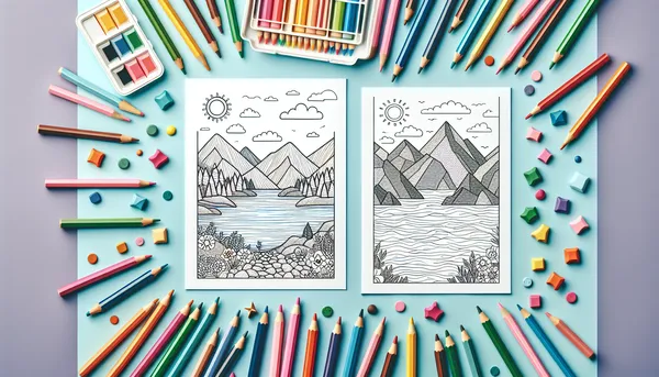 Lake coloring pages feature image