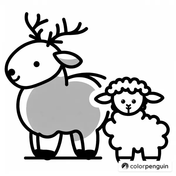 Christmas Reindeer with Lamb