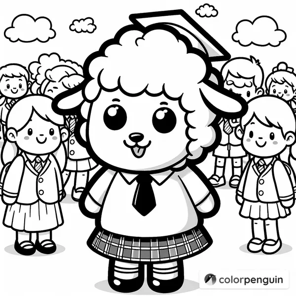 Kids at School with Lamb