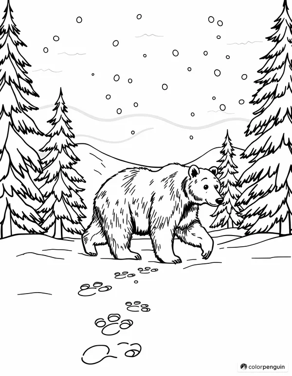 Bear in a Snowy Landscape