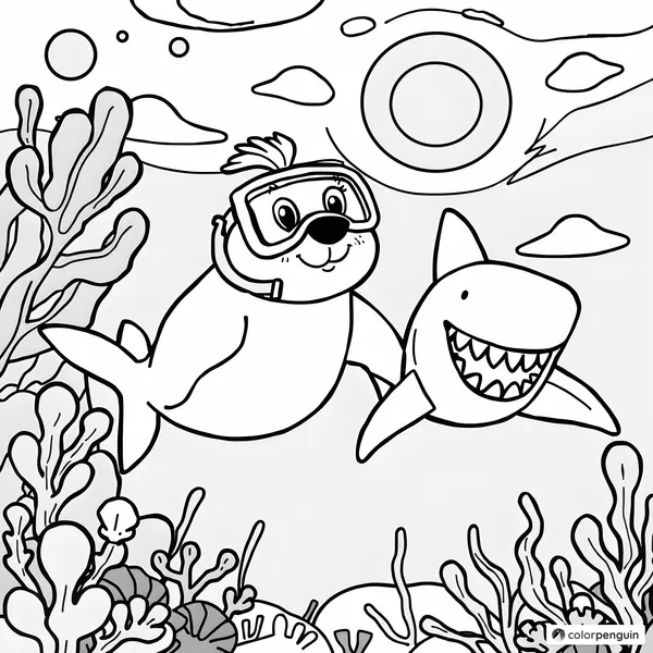 Underwater Friendship: A Mole and a Shark