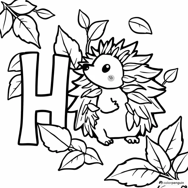 H is for Hedgehog in a Leafy World