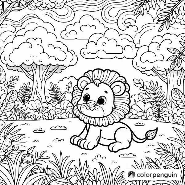 Baby Lion in the Jungle