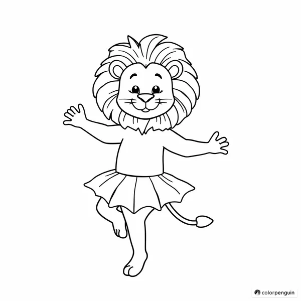 Lion Doing Gymnastics in a Tutu