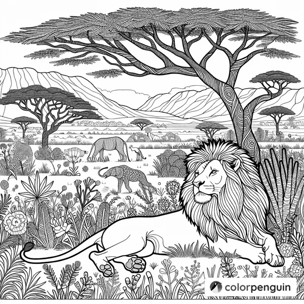 Lion on the African Safari