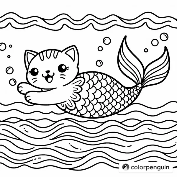 Kitty Mermaid in Water